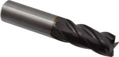 Guhring - 3/4", 1-1/2" LOC, 3/4" Shank Diam, 4" OAL, 4 Flute, Solid Carbide Square End Mill - Single End, FIREX Finish, Spiral Flute, 35/38° Helix, Centercutting, Right Hand Cut, Right Hand Flute, Series 3114 - Eagle Tool & Supply