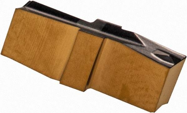Iscar - 239015GIP Grade IC808, 2.39mm Cutting Width Carbide Grooving Insert - 4.7mm Max Depth of Cut, Neutral, 0.15mm Corner Radius, TiN/TiAlN Finish - Eagle Tool & Supply