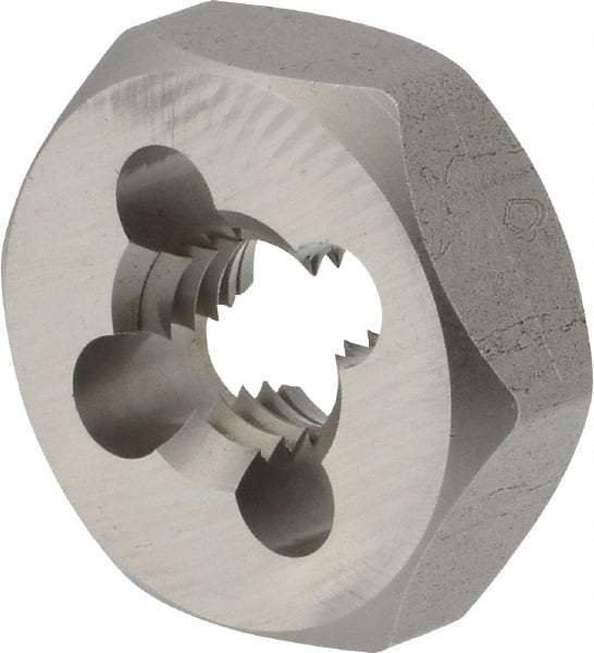 Irwin - 5/8-11 UNC Thread, 1-7/16" Hex, Right Hand Thread, Hex Rethreading Die - Carbon Steel - Exact Industrial Supply