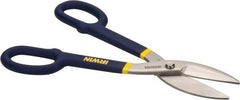 Irwin - 2-3/4" Length of Cut, Straight Pattern Tinner's Snip - 12-3/4" OAL, Vinyl Handle, 20 AWG Steel Capacity - Eagle Tool & Supply