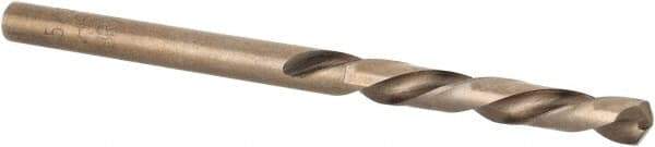 Irwin - 5/32" 135° Cobalt Jobber Drill - Bright Finish, Left Hand Cut, Spiral Flute, Straight Shank, 2-9/16" OAL, Split Point - Eagle Tool & Supply