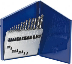 Irwin - 1/16 to 1/4", 118° Point, Bright Finish, High Speed Steel Jobber Length Drill Bit Set - Eagle Tool & Supply