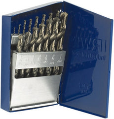 Irwin - 1/16 to 1/2", 135° Point, Bright Finish, Cobalt Jobber Length Drill Bit Set - Eagle Tool & Supply