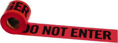 Irwin - 1,000' Long x 3" Wide Roll, Polyethylene, Black & Yellow Barricade Tape - Message: Caution - Construction Area - Eagle Tool & Supply