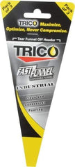 Trico - 9 oz Capacity Heavy-Grade Paper Funnel - 3/4" Tip OD, Yellow, Black, Red & White - Eagle Tool & Supply