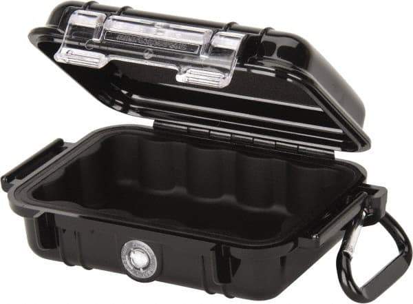 Pelican Products, Inc. - 4-1/16" Wide x 4-1/16" Deep x 2-1/8" High, Clamshell Hard Case - Black, Polycarbonate - Eagle Tool & Supply
