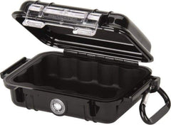 Pelican Products, Inc. - 4-1/16" Wide x 4-1/16" Deep x 2-1/8" High, Clamshell Hard Case - Black, Polycarbonate - Eagle Tool & Supply
