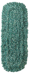 Rubbermaid - 48" Long x 5" Wide Microfiber Dust Mop Head - Slip-On/Slip-Through Backing, Green, Looped Head - Eagle Tool & Supply