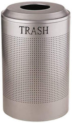 Rubbermaid - 26 Gal Silver Round Recycling Container - Steel, 30-7/8" High - Eagle Tool & Supply