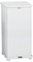 Rubbermaid - 24 Gal Square Unlabeled Trash Can - 30" High x 15" Long x 15" Wide, White, Steel - Eagle Tool & Supply