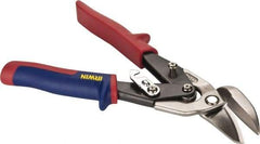 Irwin - 1-3/16" Length of Cut, Left Pattern Offset Aviation Snip - 9-1/2" OAL, ProTouch Handle, 18 AWG Steel Capacity - Eagle Tool & Supply