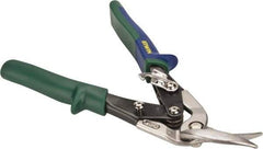 Irwin - 1-3/16" Length of Cut, Right Pattern Offset Aviation Snip - 9-1/2" OAL, ProTouch Handle, 18 AWG Steel Capacity - Eagle Tool & Supply