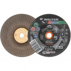 WALTER Surface Technologies - 5" Diam x 5/8" Hole, 100 Grit Surface Grinding Wheel - Aluminum Oxide, Fine Grade, 12,200 Max RPM - Eagle Tool & Supply