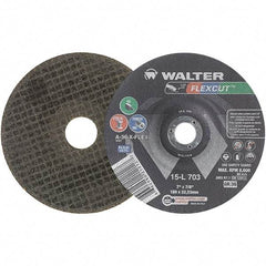 WALTER Surface Technologies - 7" Diam x 7/8" Hole, 36 Grit Surface Grinding Wheel - Aluminum Oxide, Very Coarse Grade, 8,600 Max RPM - Eagle Tool & Supply