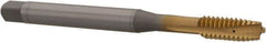 OSG - 1/4-20 UNC, 3 Flute, TiN Finish, Vanadium High Speed Steel Spiral Point Tap - Plug Chamfer, Right Hand Thread, 80mm OAL, 1" Thread Length, 0.255" Shank Diam, 2B Class of Fit, Series 260 - Exact Industrial Supply