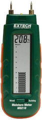 Extech - 32 to 104°F Operating Temp, Pocket Size Moisture Meter - LCD Display, Accurate to Wood 1%, Other Building Materials 0.1% - Eagle Tool & Supply