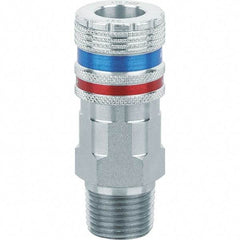 Dynabrade - 1/2 Male NPT Pneumatic Hose Coupler - Steel/Brass, 1/2" Body Diam - Eagle Tool & Supply