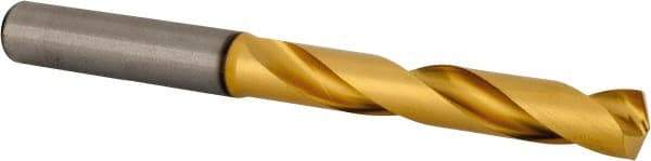 Kennametal - 3/8" 140° Solid Carbide Jobber Drill - Multilayer TiAlN Finish, Right Hand Cut, Spiral Flute, Whistle Notch Shank - Eagle Tool & Supply