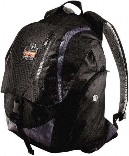 Ergodyne - 4 Pocket, 3600 Cubic Inch, Polyester Back Pack - 15 Inch Wide x 12 Inch Deep x 20 Inch High, Black, Model No. 5143 - Eagle Tool & Supply