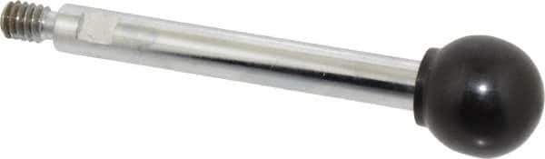 Gibraltar - 1/4-20 Stem, 3/4" Knob Diam, 5/16" Shaft Diam, Gear Lever Arm with Ball Knob - 3/8" Thread Length, 3.1" Handle Length, Steel Shaft, Phenolic Knob - Eagle Tool & Supply