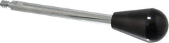 Gibraltar - 1/4-20 Stem, 1" Knob Diam, 0.31" Shaft Diam, Gear Lever Arm with Oval Knob - 3/8" Thread Length, 4.9" Handle Length, Steel Shaft, Phenolic Knob - Eagle Tool & Supply