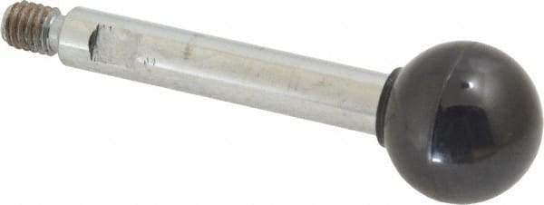 Gibraltar - 5/16-18 Stem, 1" Knob Diam, 3/8" Shaft Diam, Gear Lever Arm with Ball Knob - 7/16" Thread Length, 3.1" Handle Length, Steel Shaft, Phenolic Knob - Eagle Tool & Supply