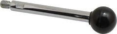 Gibraltar - 5/16-18 Stem, 1" Knob Diam, 3/8" Shaft Diam, Gear Lever Arm with Ball Knob - 7/16" Thread Length, 3.9" Handle Length, Steel Shaft, Phenolic Knob - Eagle Tool & Supply