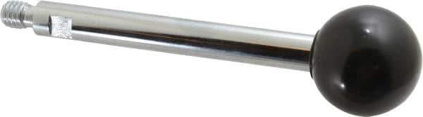 Gibraltar - 3/8-16 Stem, 1-3/8" Knob Diam, 1/2" Shaft Diam, Gear Lever Arm with Ball Knob - 1/2" Thread Length, 4.8" Handle Length, Steel Shaft, Phenolic Knob - Eagle Tool & Supply