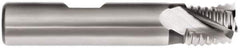Interstate - 1/2" Diam, Coarse Pitch, 1/2" LOC, 3 Flute Cobalt Roughing Square End Mill - Uncoated, 2-1/2" OAL, 1/2" Shank Diam, Single End, Centercutting - Eagle Tool & Supply