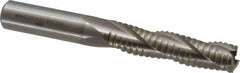 Value Collection - 1/2" Diam, 2" LOC, 3 Flute Cobalt Roughing & Finishing Square End Mill - Uncoated, 4" OAL, 1/2" Shank Diam, Weldon Shank, 30° Helix, Non-Centercutting - Eagle Tool & Supply