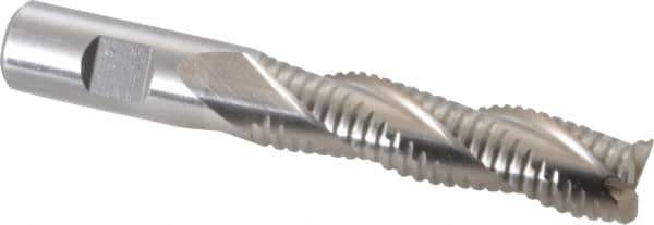 Value Collection - 3/4" Diam, 3" LOC, 3 Flute Cobalt Roughing & Finishing Square End Mill - Uncoated, 5-1/4" OAL, 3/4" Shank Diam, Weldon Shank, 30° Helix, Non-Centercutting - Eagle Tool & Supply