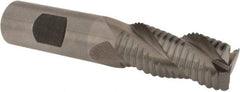 Interstate - 3/4" Diam, Coarse Pitch, 1-5/8" LOC, 3 Flute Cobalt Roughing Square End Mill - Uncoated, 3-7/8" OAL, 3/4" Shank Diam, Single End, Centercutting - Eagle Tool & Supply