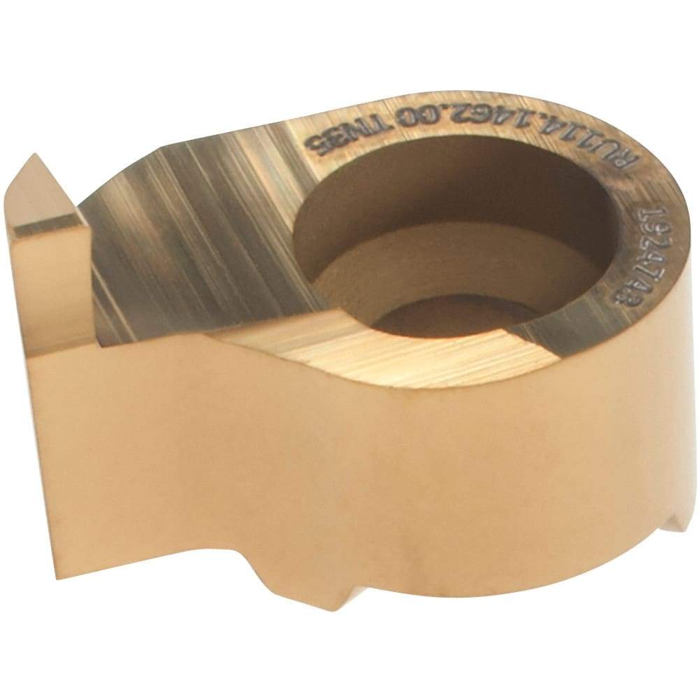 HORN - 1462U114 Grade TN35, 1/16" Cutting Width Carbide Grooving Insert - 0.098" Max Depth of Cut, Right Hand, 0.008" Corner Radius, TiN Finish - Eagle Tool & Supply