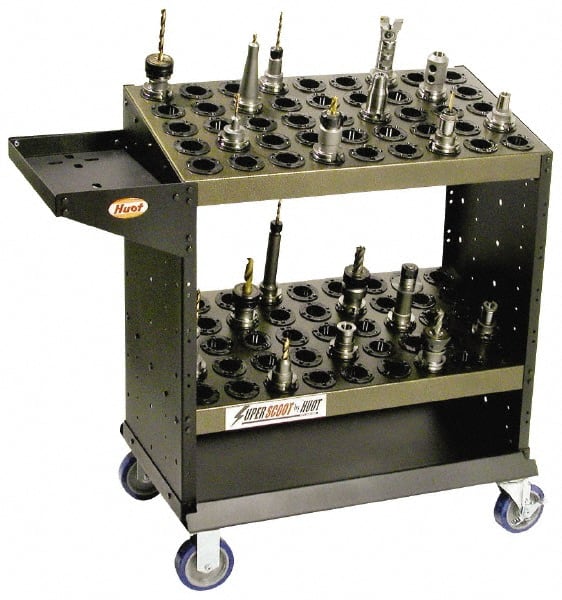 Huot - 52 Tool Capacity, HSK100A Taper Size SuperScoot CNC Tool Cart - Eagle Tool & Supply