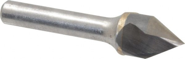 Hertel - 5/8" Head Diam, 3/8" Shank Diam, 1 Flute 60° Solid Carbide Countersink - Eagle Tool & Supply