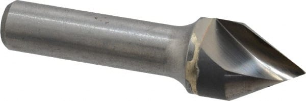 Hertel - 3/4" Head Diam, 1/2" Shank Diam, 1 Flute 60° Solid Carbide Countersink - Eagle Tool & Supply