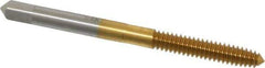 Hertel - #10-24 UNC H4 Thread Limit Plug Thread Forming Tap - High Speed Steel, TiN Finish, 2-3/8" OAL - Eagle Tool & Supply