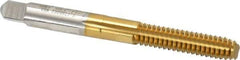 Hertel - 1/4-20 UNC H4 Thread Limit Bottoming Thread Forming Tap - High Speed Steel, TiN Finish, 2-1/2" OAL - Eagle Tool & Supply