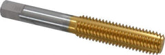 Hertel - M12x1.75 Metric Coarse D11 Thread Limit Bottoming Thread Forming Tap - High Speed Steel, TiN Finish, 3-3/8" OAL - Eagle Tool & Supply