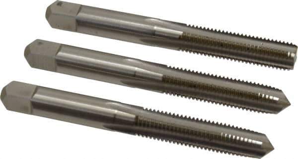 Hertel - 5/16-24 UNF, 4 Flute, Bottoming, Plug & Taper, Bright Finish, High Speed Steel Tap Set - 2-23/32" OAL, 2B/3B Class of Fit - Eagle Tool & Supply