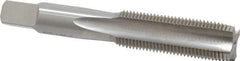 Hertel - M18x1.50 Metric Fine 4 Flute Bright Finish High Speed Steel Straight Flute Standard Hand Tap - Plug, Right Hand Thread, 4-1/32" OAL, D6 Limit - Exact Industrial Supply