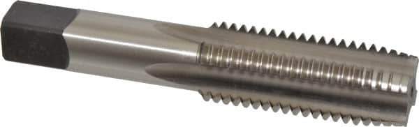 Hertel - 1-8 UNC 3B 4 Flute Bright Finish High Speed Steel Straight Flute Standard Hand Tap - Plug, Right Hand Thread, 5-1/8" OAL, H4 Limit - Eagle Tool & Supply