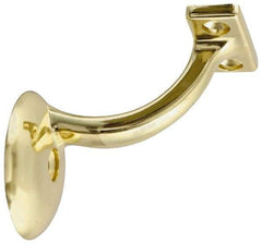 National Mfg. - 250 Lb Capacity, Bright Brass Coated, Handrail Bracket - 2-1/4" Long, 3" High, 3" Wide - Eagle Tool & Supply