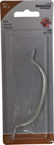 National Mfg. - 4.777" Long x 0.7" Wide x 1.005" High, Utility Pull - Zinc Plated, Steel, 4.153" Center to Center - Eagle Tool & Supply