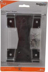 National Mfg. - 6" Long x 4-21/32" Wide x 1/8" Thick, T Hinge - Steel, Black Finish - Eagle Tool & Supply