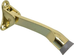 National Mfg. - 4" Projection Kickdown Door Stop - Door Mount, Brass Finish - Eagle Tool & Supply