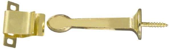 National Mfg. - 3" Projection Door Holder - Door & Wall Mount, Bright Brass Finish - Eagle Tool & Supply