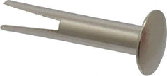 RivetKing - 0.1 to 0.17" Hole Diam, Dome Head, Nickel Plated Steel, Split Rivet - 5/16 Head Diam, 3/4" Length Under Head, 9/64 Body Diam - Eagle Tool & Supply