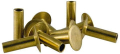 RivetKing - 0.1 to 0.17" Hole Diam, Countersunk Head, Zinc Plated Steel, Semi Tubular Rivet - 3/8 Head Diam, 3/8" Length Under Head, 150° Countersunk Head, 9/64 Body Diam - Eagle Tool & Supply