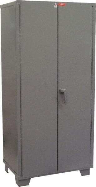 Jamco - 4 Shelf Locking Storage Cabinet - Steel, 36" Wide x 24" Deep x 78" High, Gray - Eagle Tool & Supply